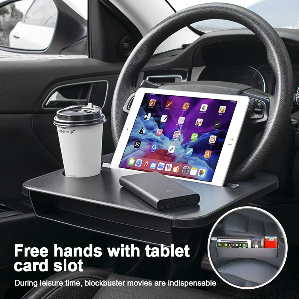 Tablet Lap Desk - 多用途カートレイ、ラップトップデスクパッド、マウントスタンド、食事用、仕事用、ハンドル用ダイニングテーブル、ブラケットボード、シート隙間埋めオーガナイザー