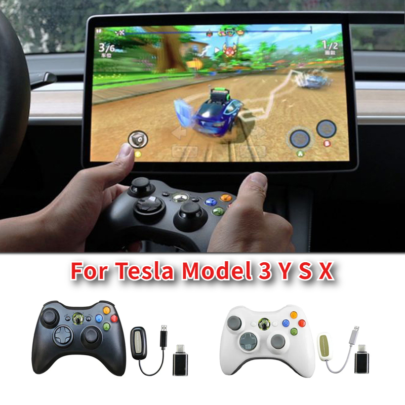 Tablet Pc Accessories - ワイヤレスゲームハンドルスクリーンコントローラー、テスラモデル3、y、s、xに適合、ワイヤレスコントローラー、テレビ、タブレット、PC、ジョイスティック、xbox 360、外観アクセサリー、2021-2024
