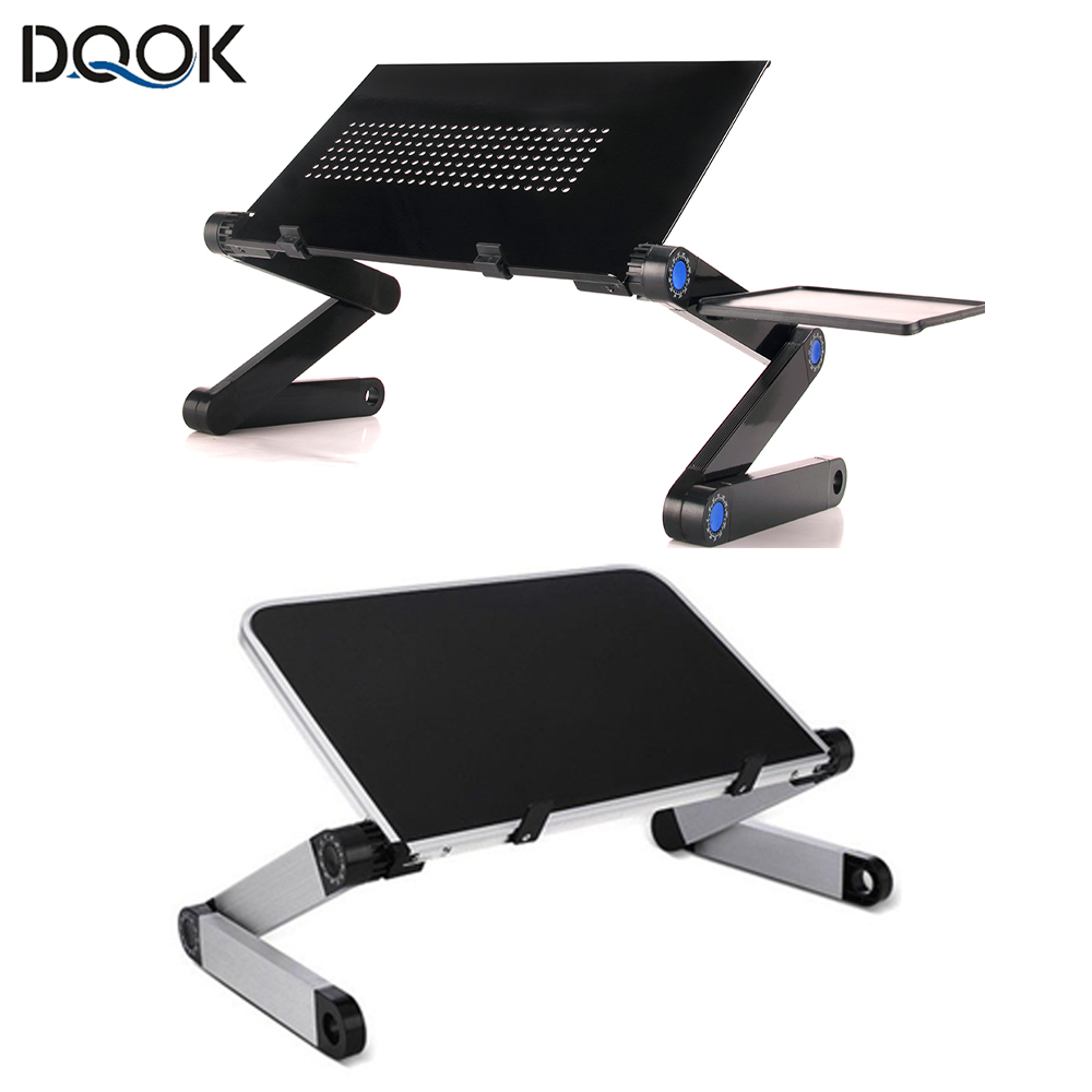 Tablet Lap Desk - 調節可能なラップトップデスクスタンドポータブルアルミ人間工学に基づいたラップデスクテレビベッドソファ PC ノートブックテーブルデスクスタンドとマウスパッド