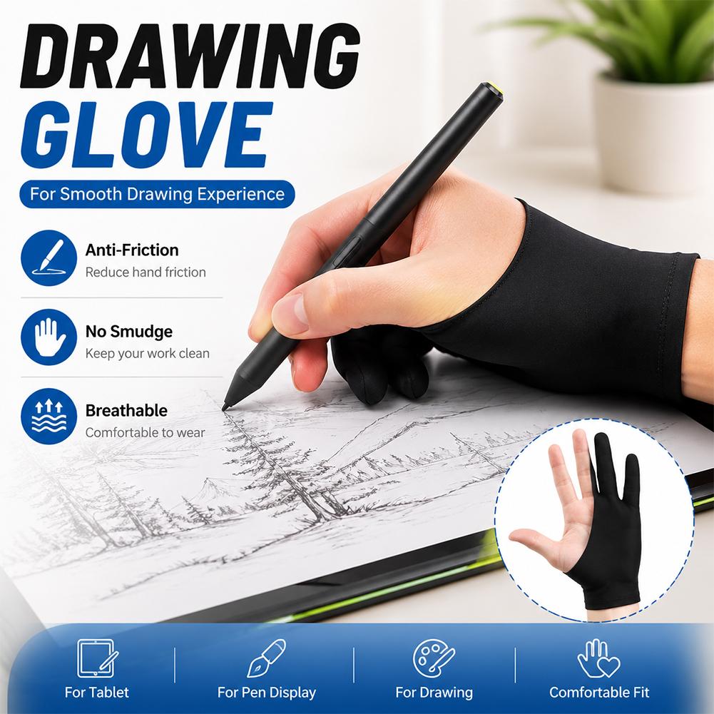 Drawing Glove Artist - 描画用手袋 アンチタッチスクリーンアーティストグローブ 通気性のある弾性防汚手袋 デジタルペイント用ユニバーサル グラフィックタブレット用