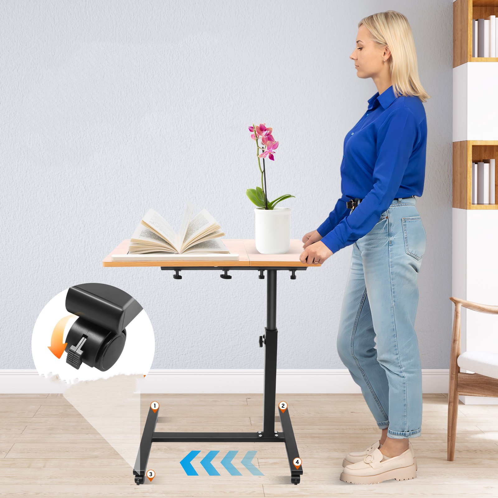 モバイルラップトップテーブル 調整可能 360度回転 °   - Tablet Lap Desk のレビューと価格