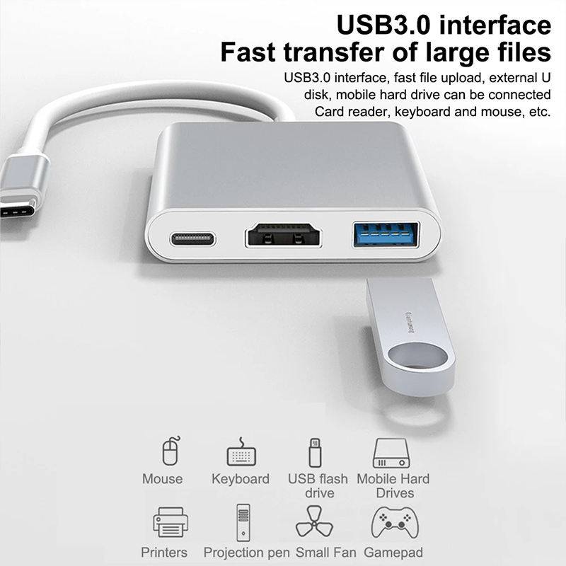3 in 1 USB Type C ハブ - 4K HDMI - Tablet Pc Accessories のレビューと価格