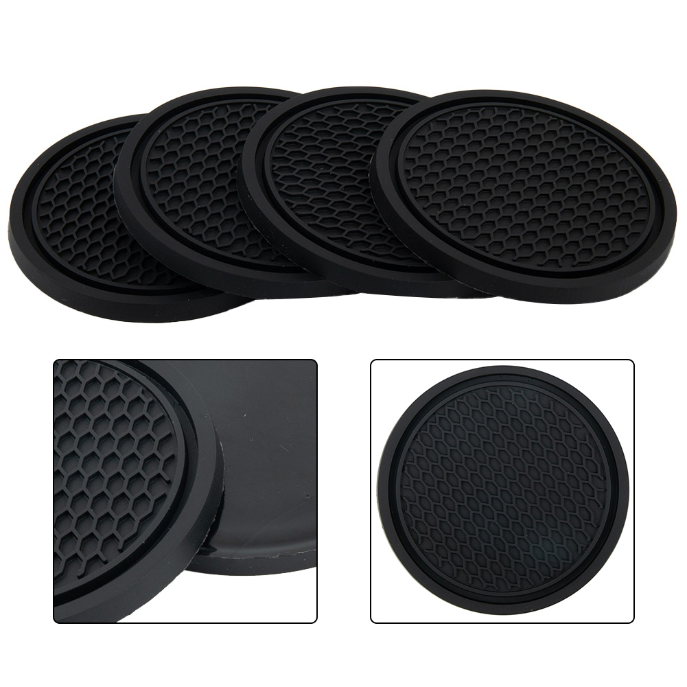 4 個ブラックカーオートカップホルダーアンチスリップインサー - Tablet Accessories For Car のレビューと価格