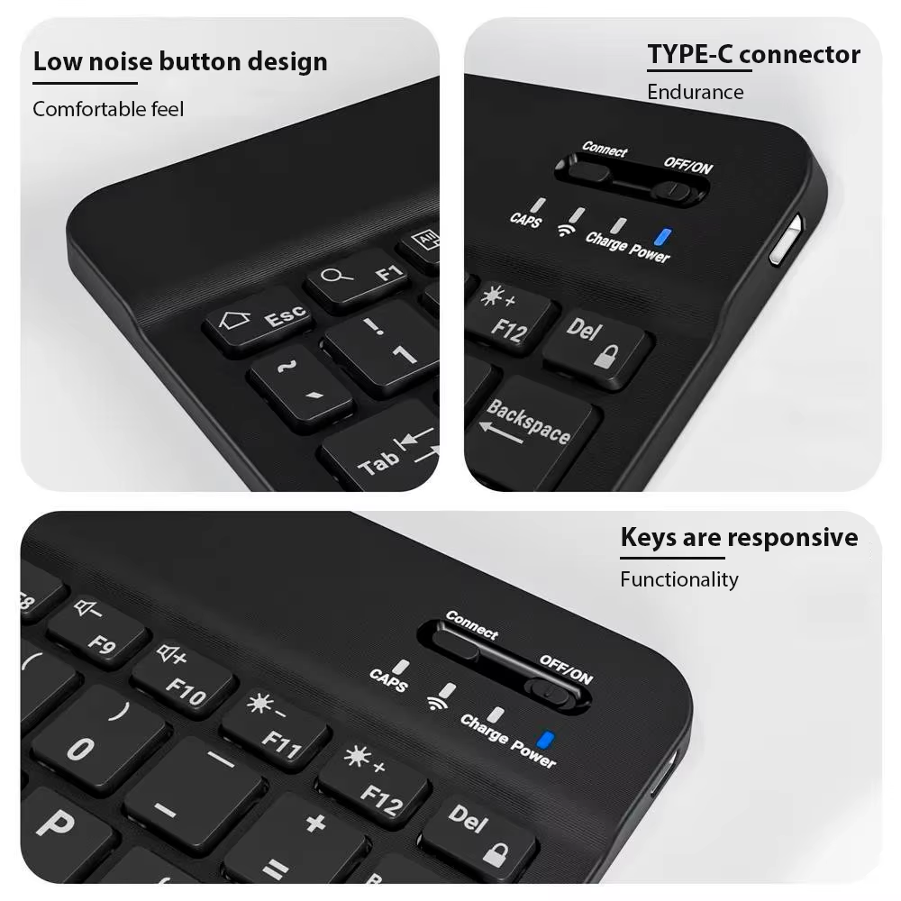 Bluetooth ワイヤレスキーボード携帯電話タブレットキ - Tablet Pc Accessories のレビューと価格