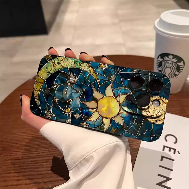 美的な太陽と月のプリント柄スマホケース Samsung Ga - Tablet Accessories Aesthetic のレビューと価格