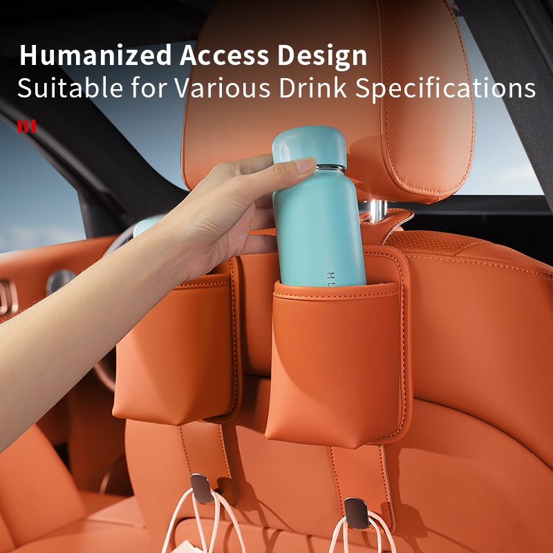 多機能カーシートバックフック カップホルダー付き PUレザー - Tablet Accessories For Car のレビューと価格