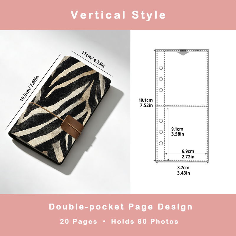 ゼブラストライププリントフォトアルバム詰め替え可能6リングバ - Zebra Tablet Accessories のレビューと価格