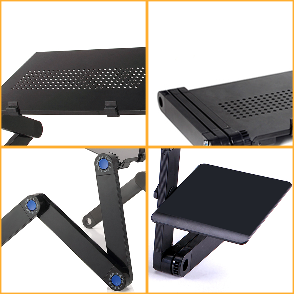 調節可能なラップトップデスクスタンドポータブルアルミ人間工学 - Tablet Lap Desk のレビューと価格